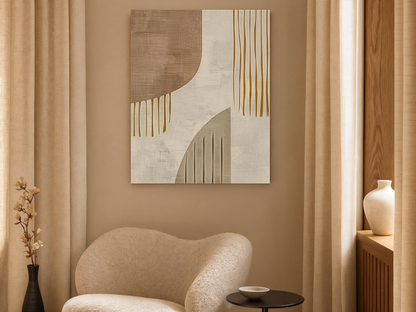Golden Cascade Wood Wall Art