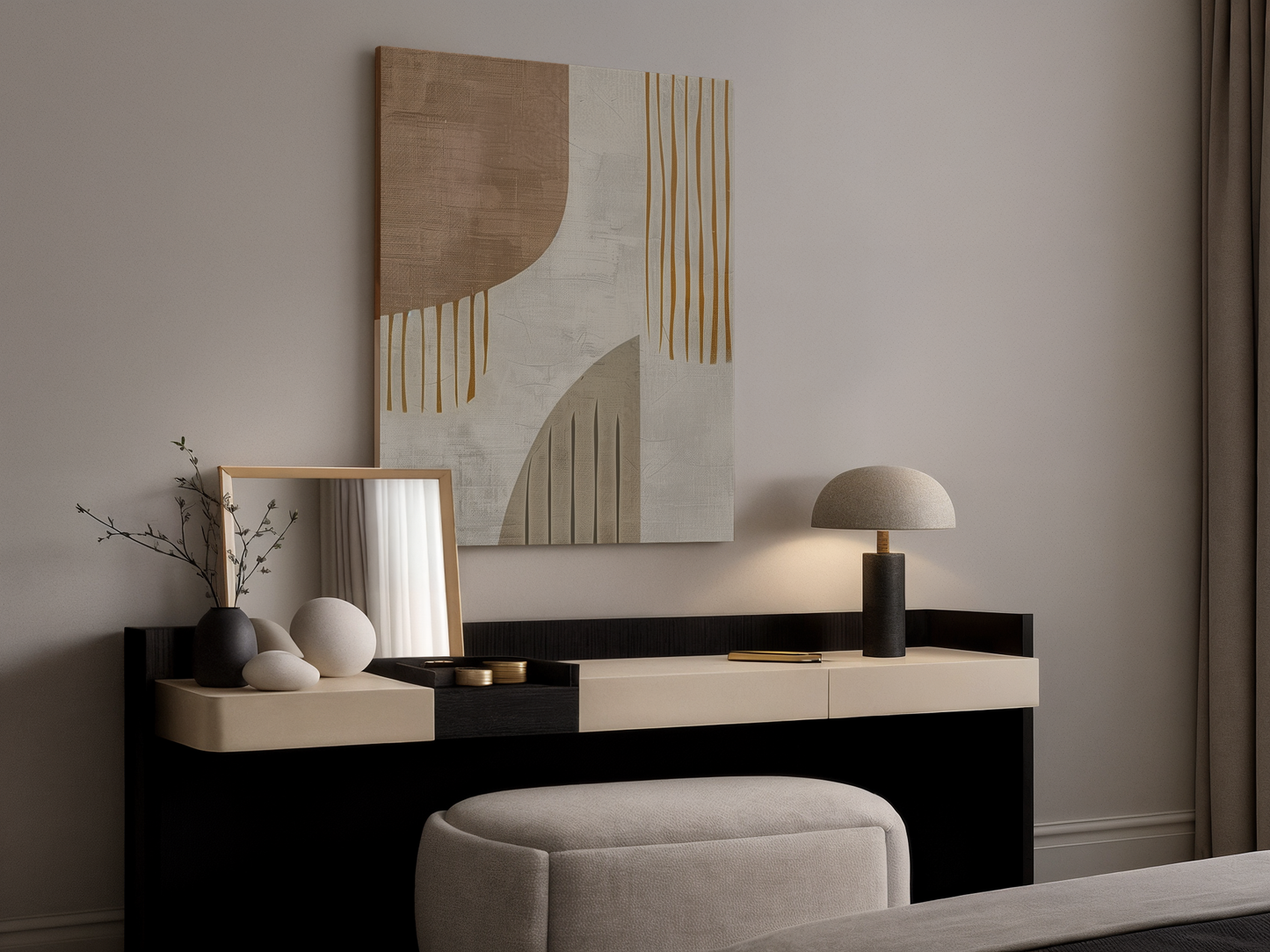 Golden Cascade Wood Wall Art