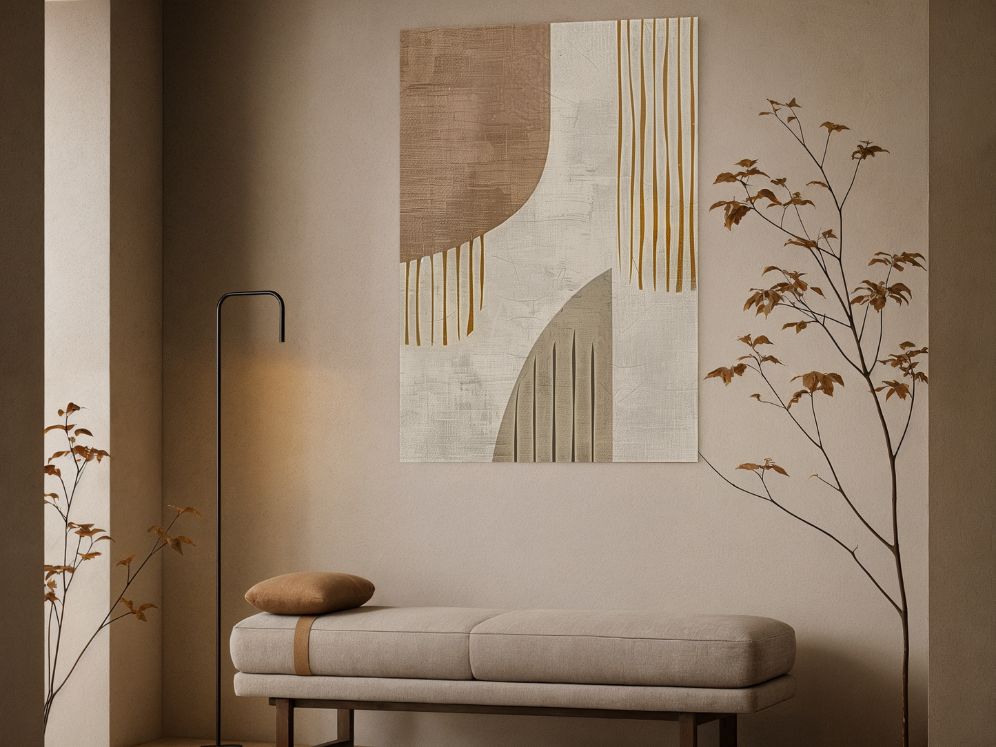 Golden Cascade Wood Wall Art