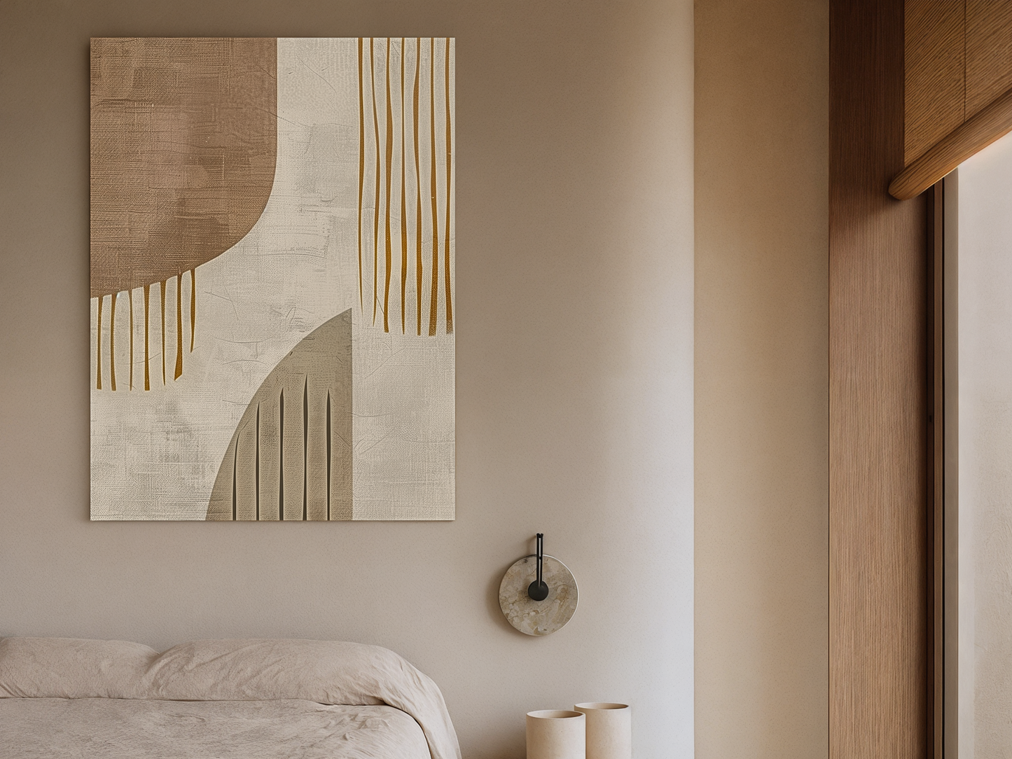 Golden Cascade Wood Wall Art