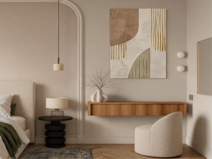 Golden Cascade Wood Wall Art